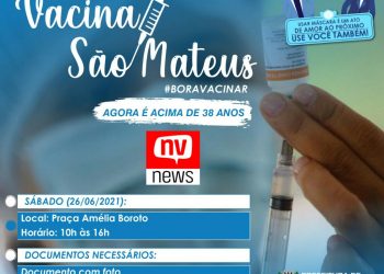 São Mateus faz ação para segunda dose da Coronavac e inicia vacinação para público acima de 38 anos