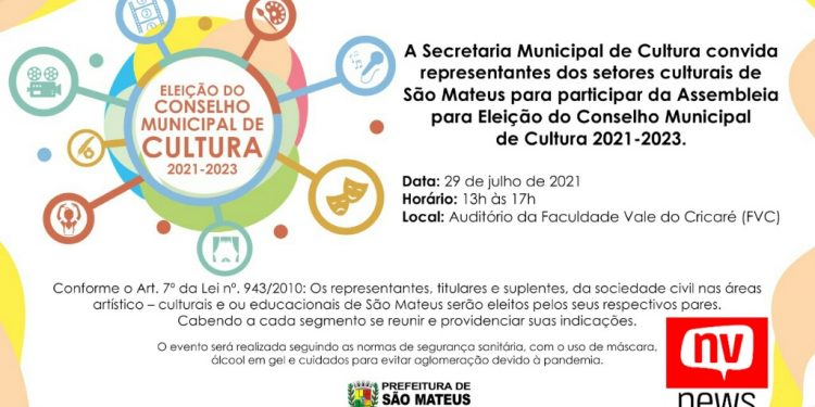 Conselho de Cultura de São Mateus realizará eleição para escolha de seus membros
