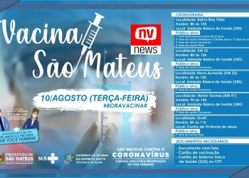 São Mateus começa a imunizar público acima de 27 anos e aplica 2ª dose das vacinas contra a Covid