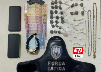 PM apreende menor de 16 anos, dinheiro, drogas e prende maior de 25 anos no bairro Pedra D’Água em São Mateus