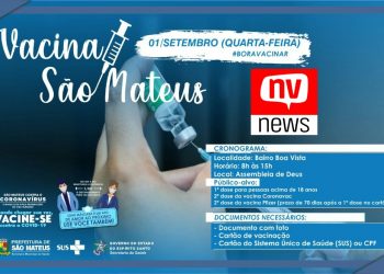 Covid-19: São Mateus continua vacinação nesta quarta-feira (1º)