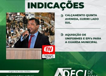 Vereador Adeci de Sena faz indicação para aquisição de novos uniformes e EPIs para Guarda Municipal