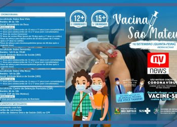 Covid-19: São Mateus inicia vacinação para adolescentes a partir de 12 anos com comorbidades e de 15 sem comorbidades