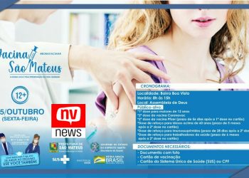 Sexta feira de vacinação contra o Covid-19 no bairro Boa Vista em São Mateus