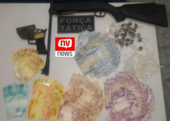 Homem é preso por porte ilegal de arma de fogo e tráfico de drogas em Pedro Canário