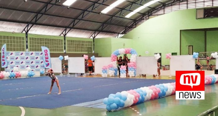 Atletas de ginastica de Jaguaré na Spring Cup Phoenix em Vila Velha