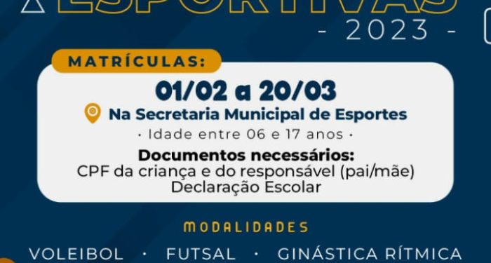 Jaguaré abre matriculas para escolinhas de esportes do município