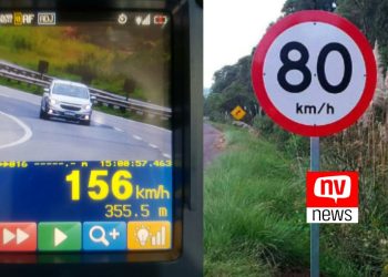 “Voando” na pista: PRF flagra veículo a mais de 150 km/h na BR-101
