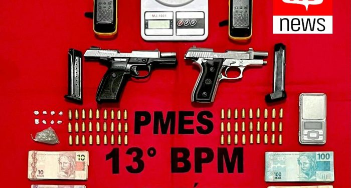 Policia Militar apreende armas de fogo, munições e rádios comunicadores no Beco do Machado KM 35, zona rural de São Mateus