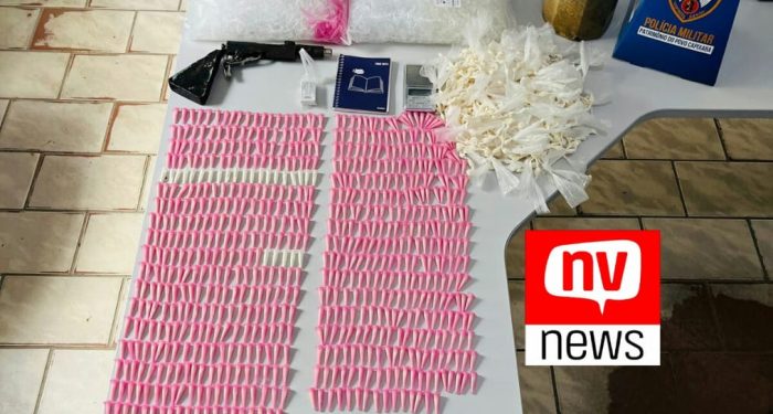 PM apreende grande quantidade de drogas no bairro Seac em Jaguaré