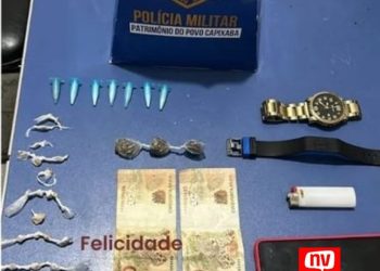 Traficante com mandado de prisão em aberto e comparsa são presos em flagrante no bairro Palmital em Jaguaré
