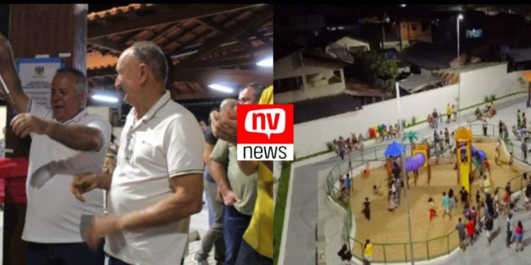 Moradores de Barra Seca em Jaguaré comemoram inauguração da Praça de Lazer