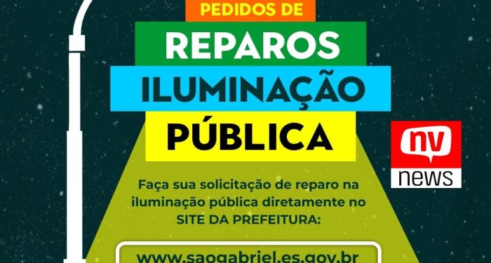 São Gabriel da Palha: Pedidos de reparos em iluminação pública podem ser feitos pelo site da prefeitura