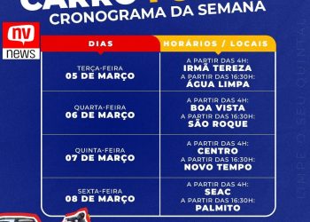 Prefeitura de Jaguaré divulga cronograma temporário do carro fumacê