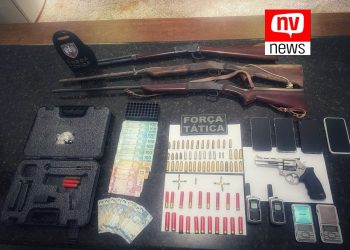 Trio é detido e armas apreendidas em São Gabriel da Palha e Águia Branca na Operação Saturação