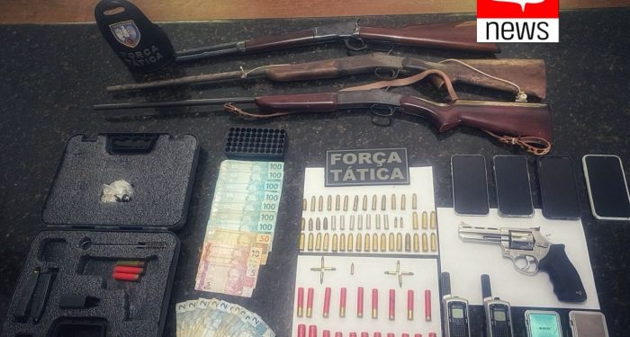 Trio é detido e armas apreendidas em São Gabriel da Palha e Águia Branca na Operação Saturação