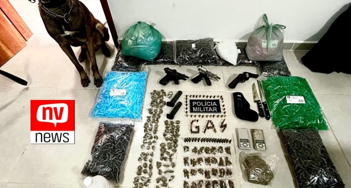 Prejuízo para o tráfico de drogas: PM realiza apreensão de drogas, armas e munições, com a ajuda do cão Moisés em São Mateus