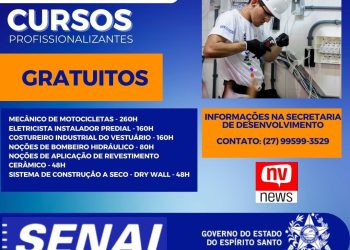 Prefeitura de Jaguaré oferece mais de 100 vagas em cursos profissionalizantes