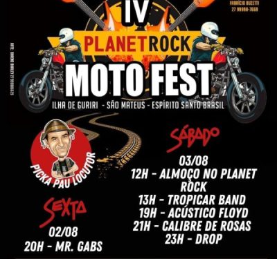 IV PLANET ROCK MOTO FEST Promete Agitar Guriri com Bandas de Rock e Eventos para Motociclistas
