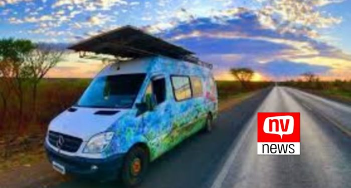 Furgão do Cine Solar em Jaguaré no dia 20 de agosto