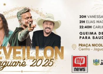 Jaguaré recebe 2025 com queima de fogos e shows musicais