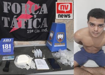 Operação em Montanha: Suspeito de tráfico é preso com cocaína, carregador de pistola e materiais de embalo