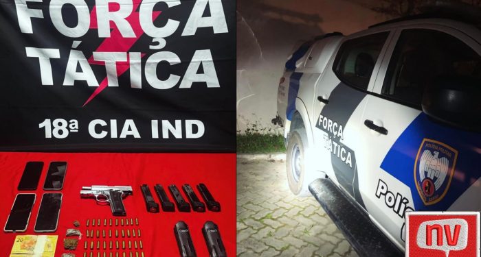 Força Tática Apreende pistola, munições e drogas em operação no bairro Boa Vista I, em Jaguaré