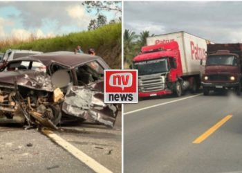 Tragédia na BR-101: Colisão frontal deixa um morto e dois feridos em Linhares