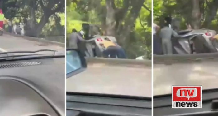Mulher fica ferida após capotar carro na BR 101 em Linhares