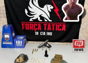 Força Tática apreende drogas e pistola em operação no bairro Beira Rio em Montanha