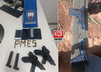 Policiais do 11º BPM apreendem duas pistolas e drogas após confronto no bairro Colina