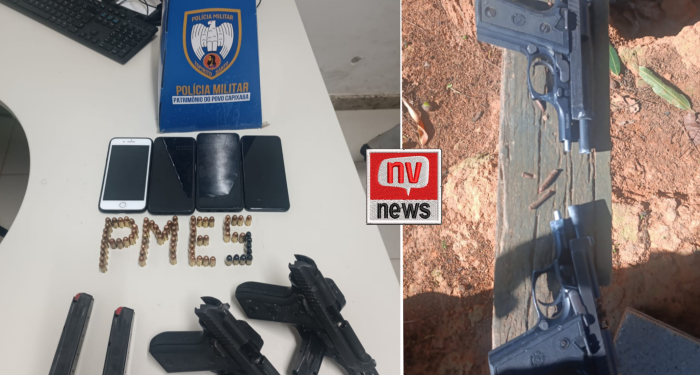 Policiais do 11º BPM apreendem duas pistolas e drogas após confronto no bairro Colina