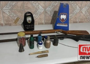 Força Tática apreende armas de fogo e material para recarga em Mucurici