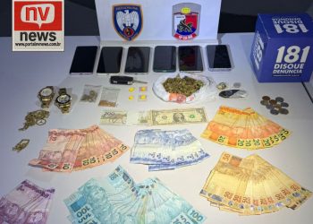 Perseguição na ES-313 termina com três detidos, drogas, dinheiro e celular furtado apreendidos em Pinheiros