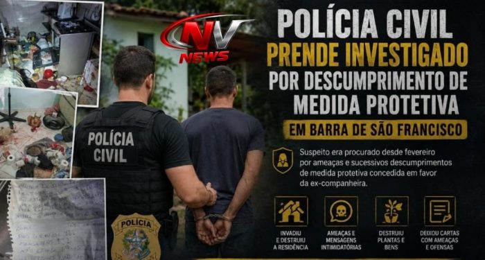Polícia Civil prende investigado por descumprimento de medida protetiva em Barra de São Francisco