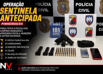Força Tática apreende pistola, 36 munições e outros materiais durante operação em Pinheiros