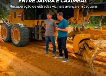 Prefeito Marcos Guerra acompanha serviços de abertura e terraplanagem de estradas entre Japira e Caximbal