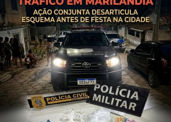 Ação conjunta prende mãe e filho por tráfico de drogas em Marilândia