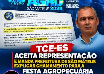 TCE-ES aceita representação e manda Prefeitura de São Mateus explicar chamamento para a Festa Agropecuária