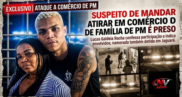 Suspeito de mandar atirar contra comércio de família de PM é preso com namorada em Jaguaré