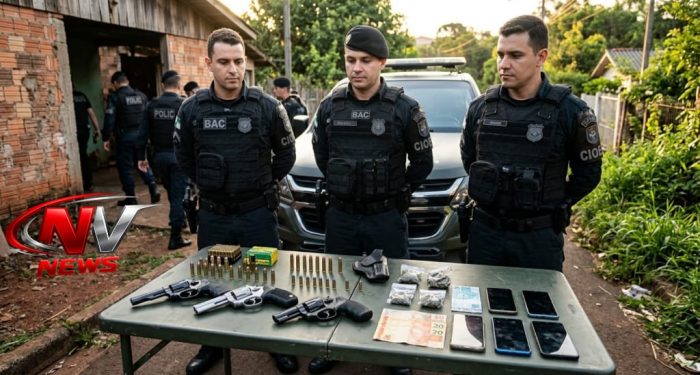 Operação integrada apreende armas, drogas e prende três suspeitos em Jaguaré
